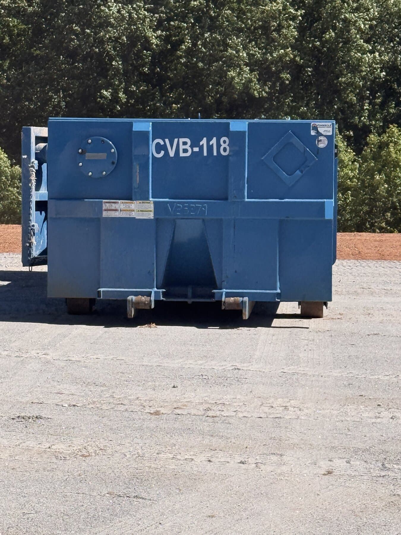 Cowart sealed vacuum box CVB-118 staged for vacuum-truck loading